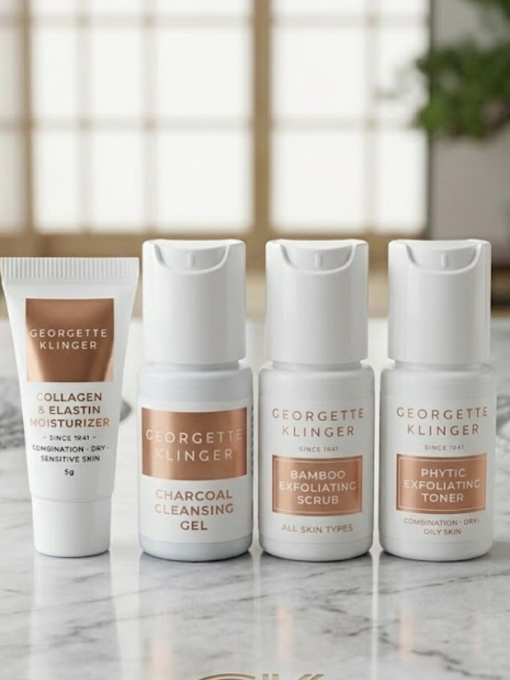 Georgette Klinger Set Collagen Elastin Moisturizer - Bamboo Exfoliating Scrub